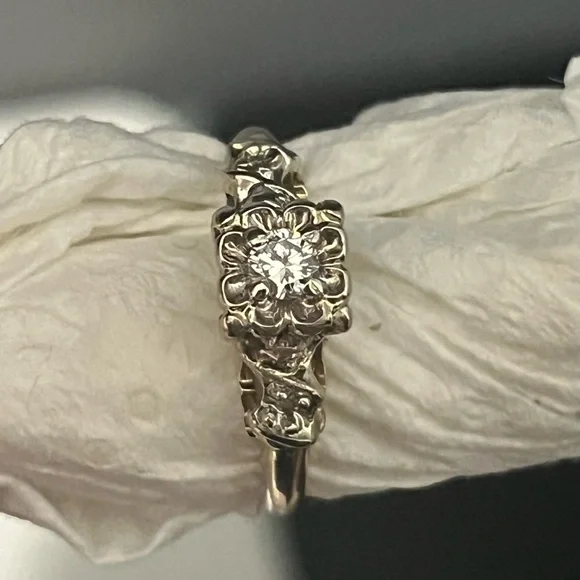 14K  Yellow and White gold  Super clear diamond - Picture 5 of 8
